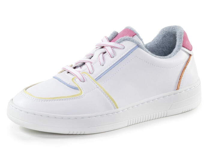 ELENA EDEN Sneaker aus Nappaleder WEISS-BUNT