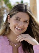 Halskette mit rosafarbenem Lederband und Rivoli-Glasstein 