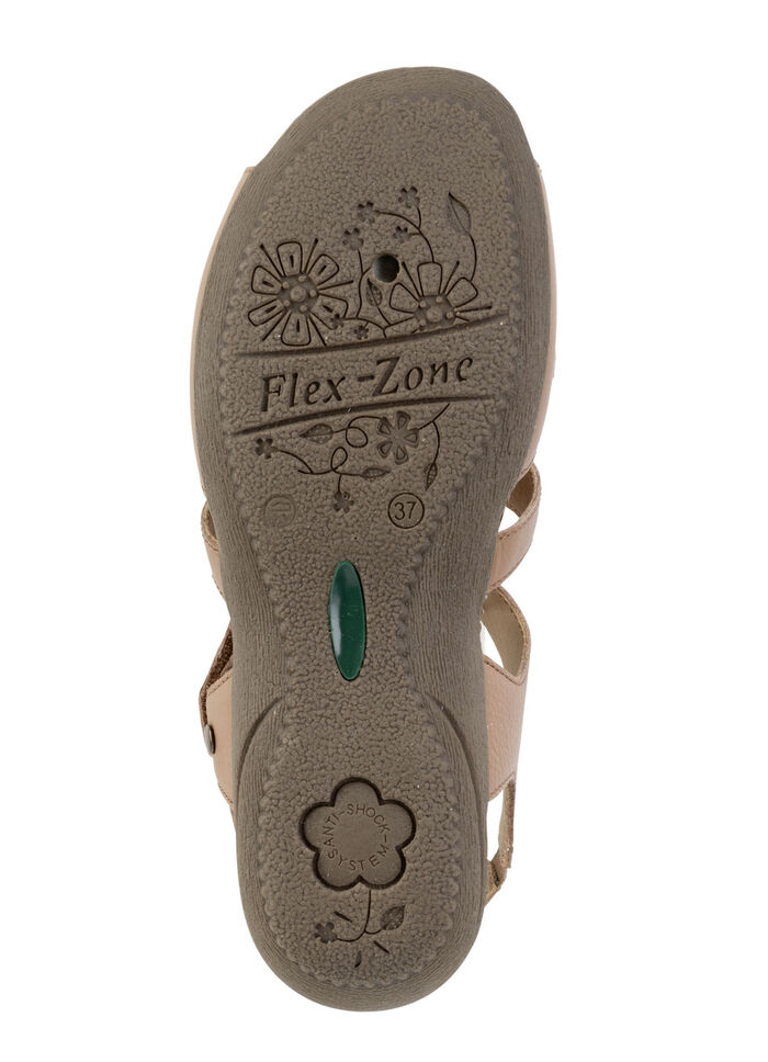 ELENA EDEN Sandale mit Ziernieten und Lederdurchzügen COGNAC