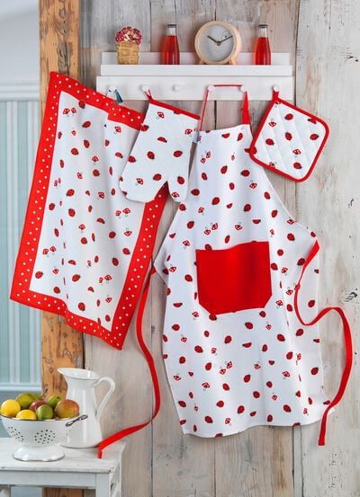 K&uuml;chenprogramm mit Marienk&auml;fer- und Fliegenpilz-Motiven 