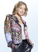 Kurzblazer mit extravagantem Dessin 