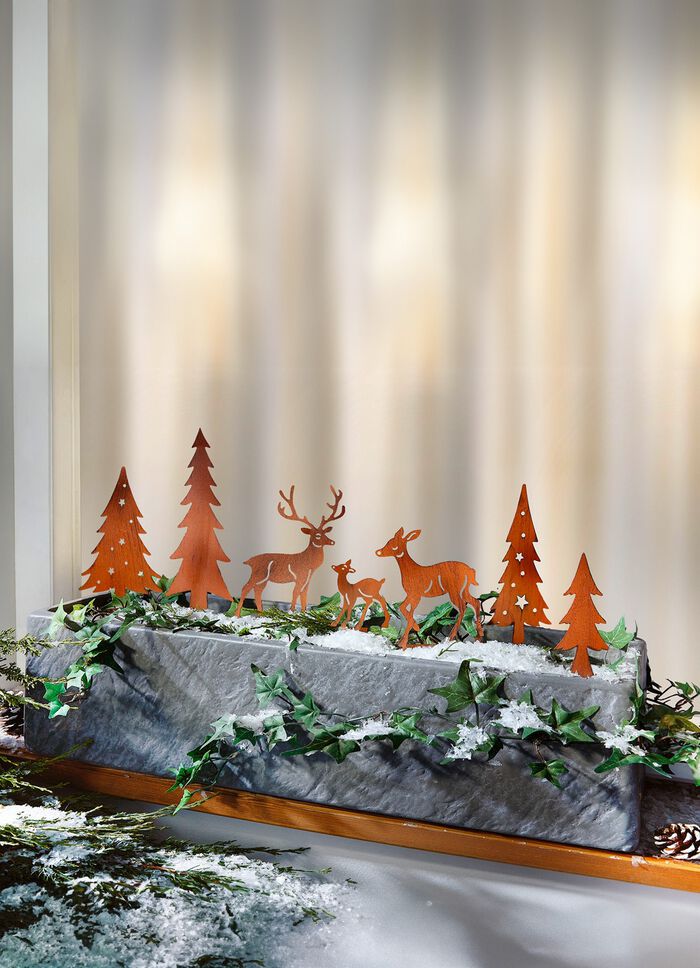 Dekostecker, 7-teilig, aus Metall in Rostoptik 