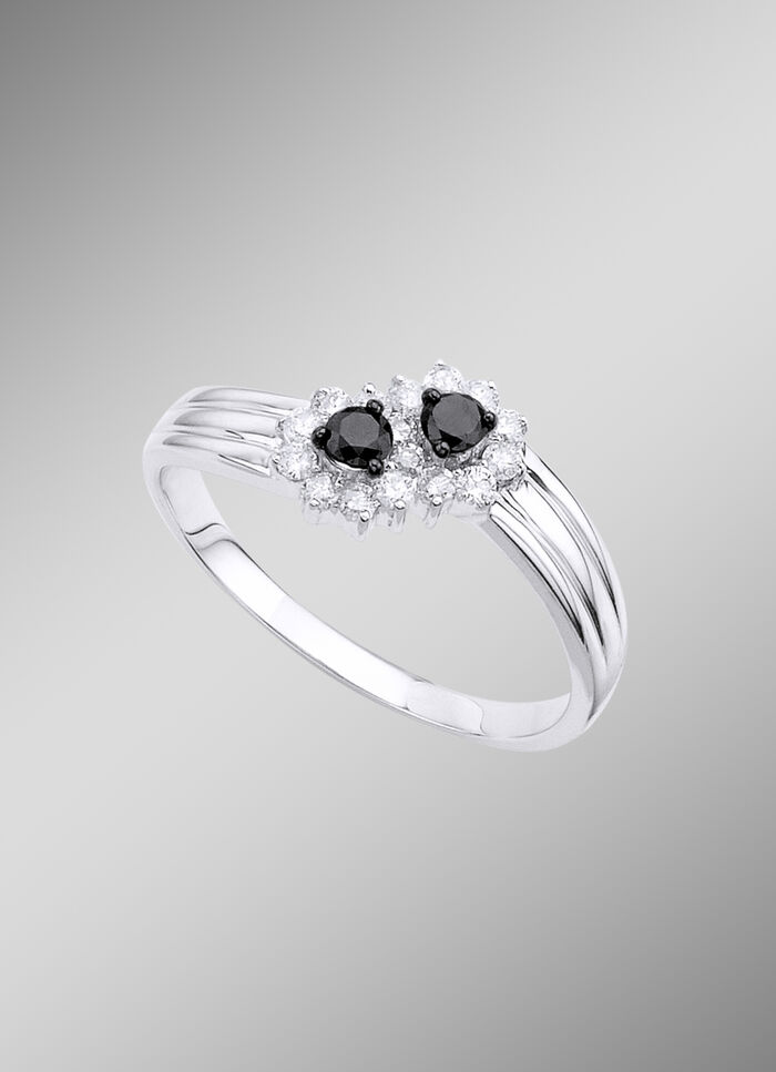 Bildschöner Damenring mit 16 Diamanten 