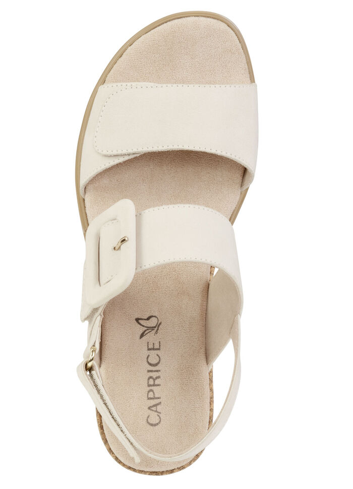 ELENA EDEN Sandalette aus feinem Nubukleder ECRU