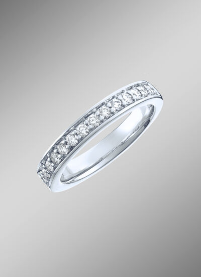 Platin Memoire-Ring mit lupenreinen Brillanten 