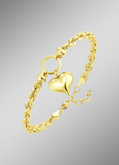 Kordel-Armband mit Herz-Anhänger 