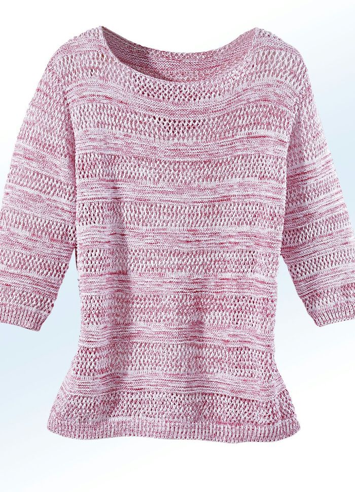 Pullover mit Mustermix allover ECRU-AZALEE MELIERT
