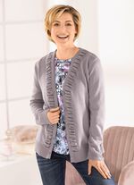 Strickjacke mit Cloquéstruktur GRAU