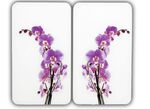 WENKO Herdabdeckplatten Orchidee, 2-er Set 