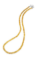 Halskette mit echt Citrin und Magnetschlie&szlig;e 