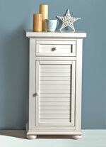 Teilmassive Kommode, 1-t&uuml;rig, in Antik Wei&szlig; 