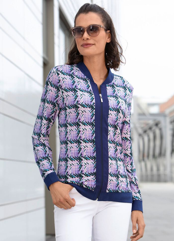 Blusenjacke mit Rippenstrick 