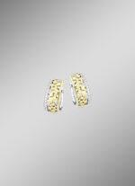 Schicke Klappcreolen in Bicolor mit Zirkonia 