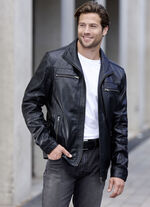 Lederkurzjacke mit Innentaschen 