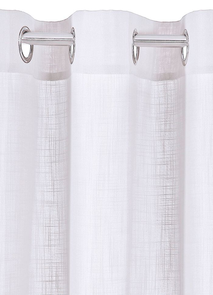 Halbtransparente &Uuml;bergardine in Leinenoptik 