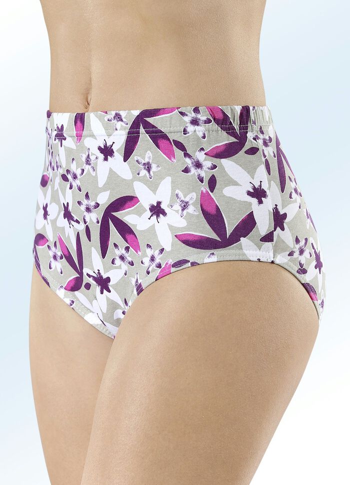 F&uuml;nferpack Slips mit buntem Blumendessin 
