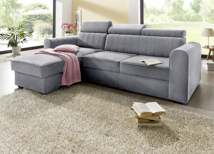 Polsterecke mit Bettfunktion GRAU
