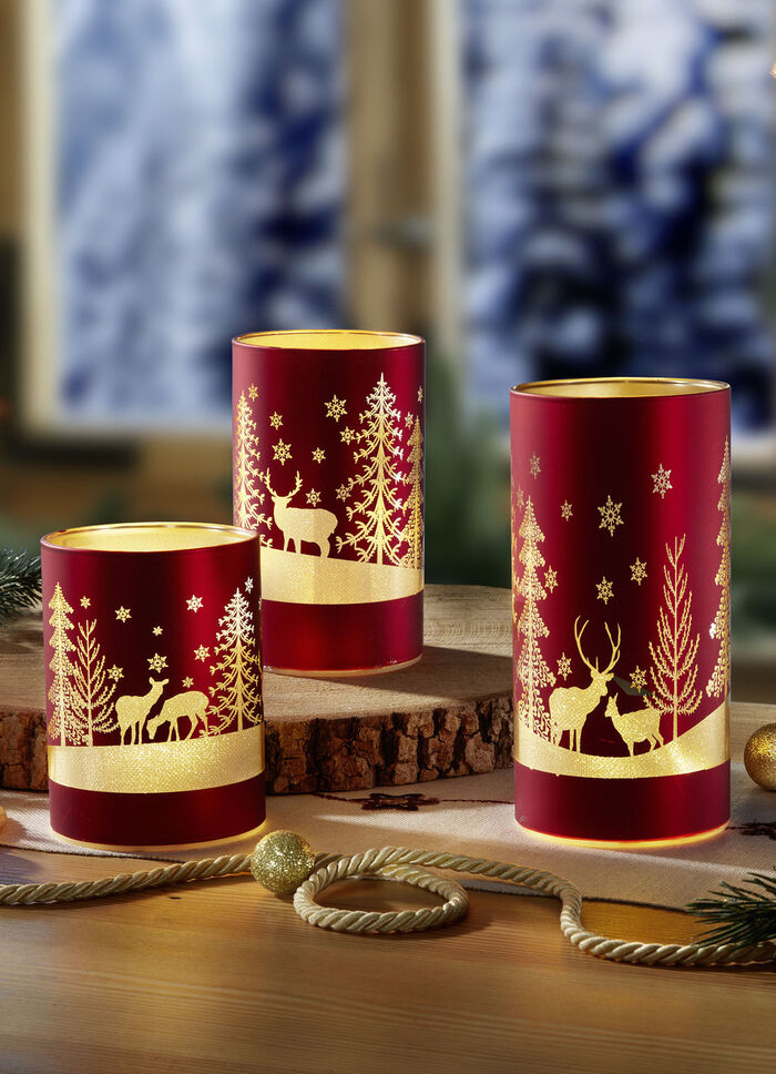 Windlicht, 3er-Set, aus Glas 