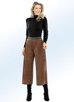 Weich flie&szlig;ende Culotte in Wildleder-Optik COGNAC