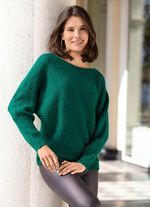 Pullover in Fledermausform SMARAGDGR&Uuml;N