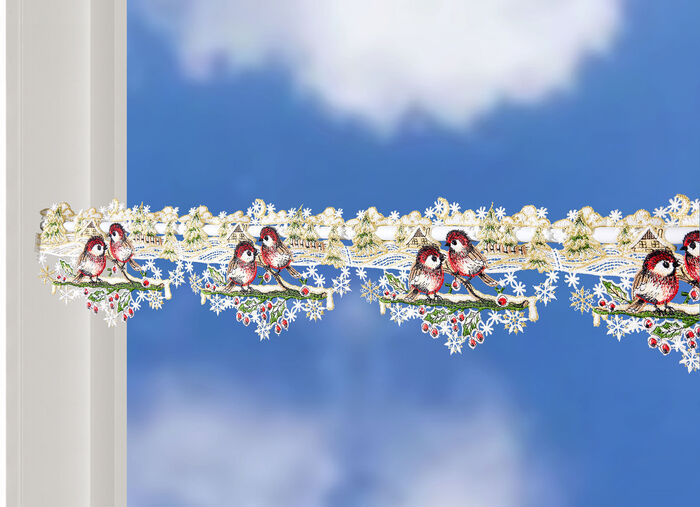 Stangendekoration aus echter Plauener Spitze 