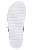 ELENA EDEN, klassische Damen-Clogs, Weite, G, mit verstellbarer Schließe WEISS-BUNT