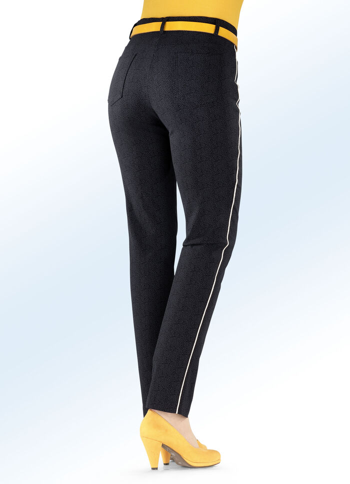 Hose in dezenter Fischgrat-Optik SCHWARZ-GRAFIT-GRAU