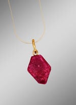 Anhänger mit echtem Roh-Rubin 