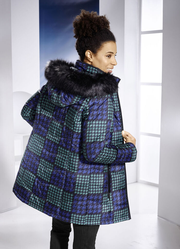 Jacke mit Hahnentritt-Dessin 