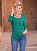 Shirt mit flottem Karreè-Ausschnitt  in 3 Farben DUNKELGRÜN