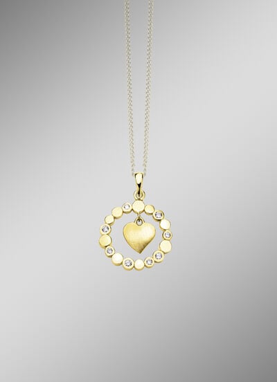 Süßer Herz-Anhänger mit Zirkonia 