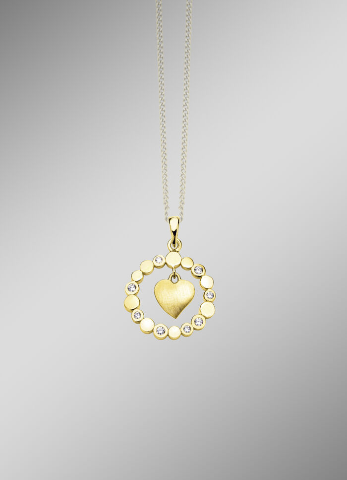 Süßer Herz-Anhänger mit Zirkonia 