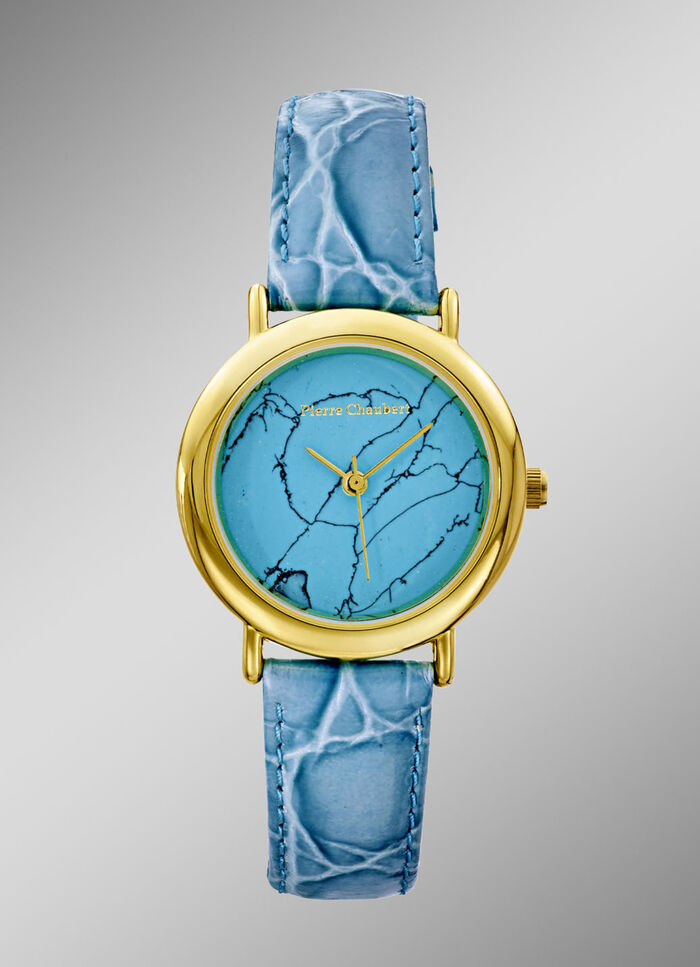 Quartz-Damenuhr mit vergoldetem Metallgeh&auml;use 