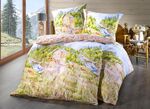Beidseitig bedruckte Bettw&auml;sche-Garnitur mit Landschaftsmotiv 