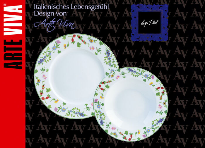 Porzellan-Geschirr Millefiori aus hochwertigem weißen Porzellan 