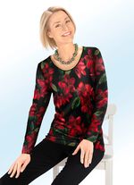 Shirt mit Glanzband am Rundhalsausschnitt 