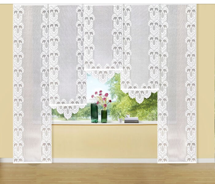 Schöne Schiebegardine mit geradem Abschluss 