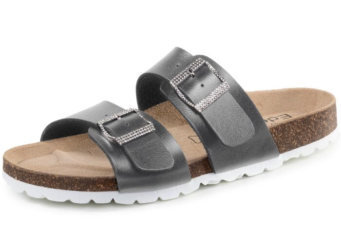 ELENA EDEN Pantolette mit Glitzersteinchen verzierten Schlie&szlig;en 