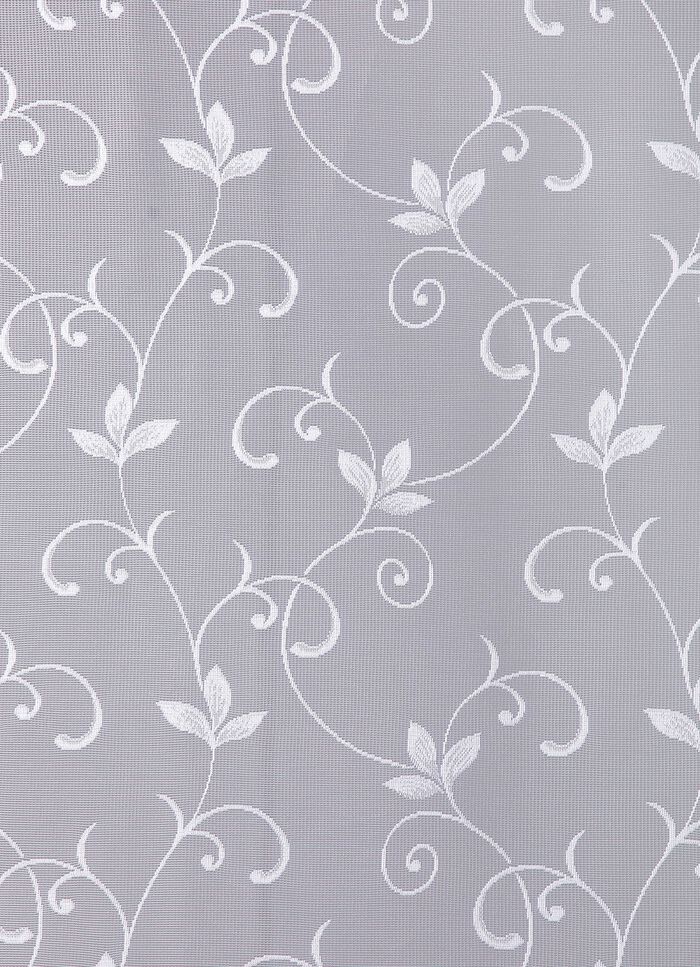 Filigraner Blumenfenster-Store mit gebogten Abschl&uuml;ssen 