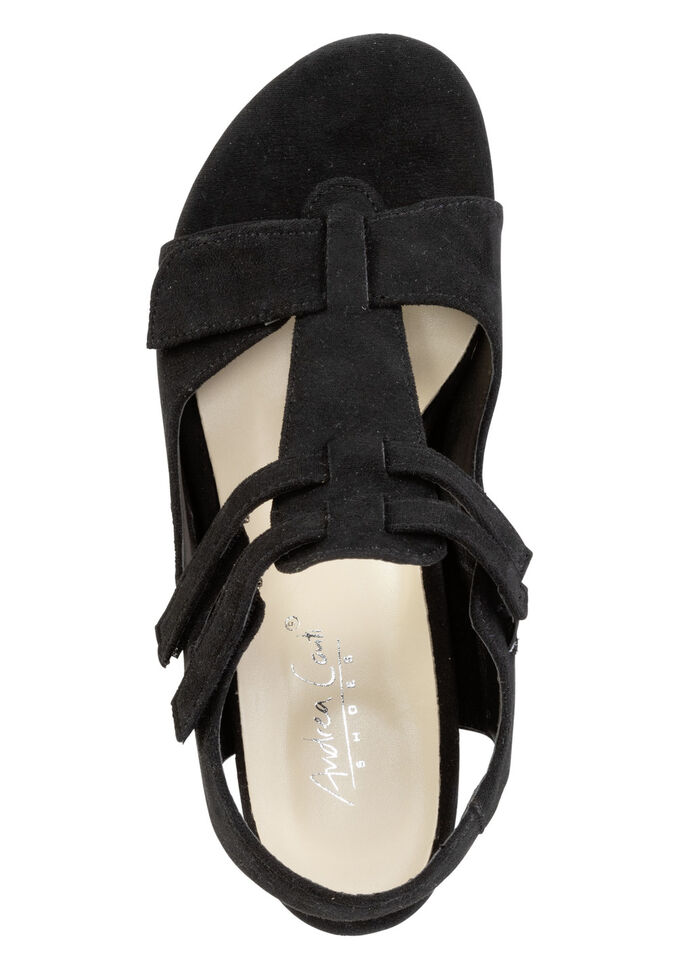 Andrea Conti, modische Damen-Sandaletten, Weite G, mit Klettverschluss SCHWARZ