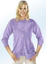 Strick-Twinset in Feinstrick mit Schurwolle FLIEDER