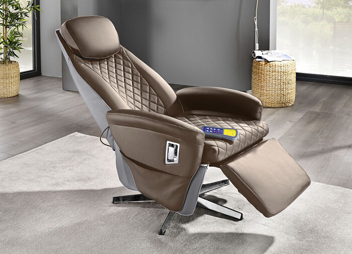 Massagesessel mit Wärmefunktion BRAUN-GRAU
