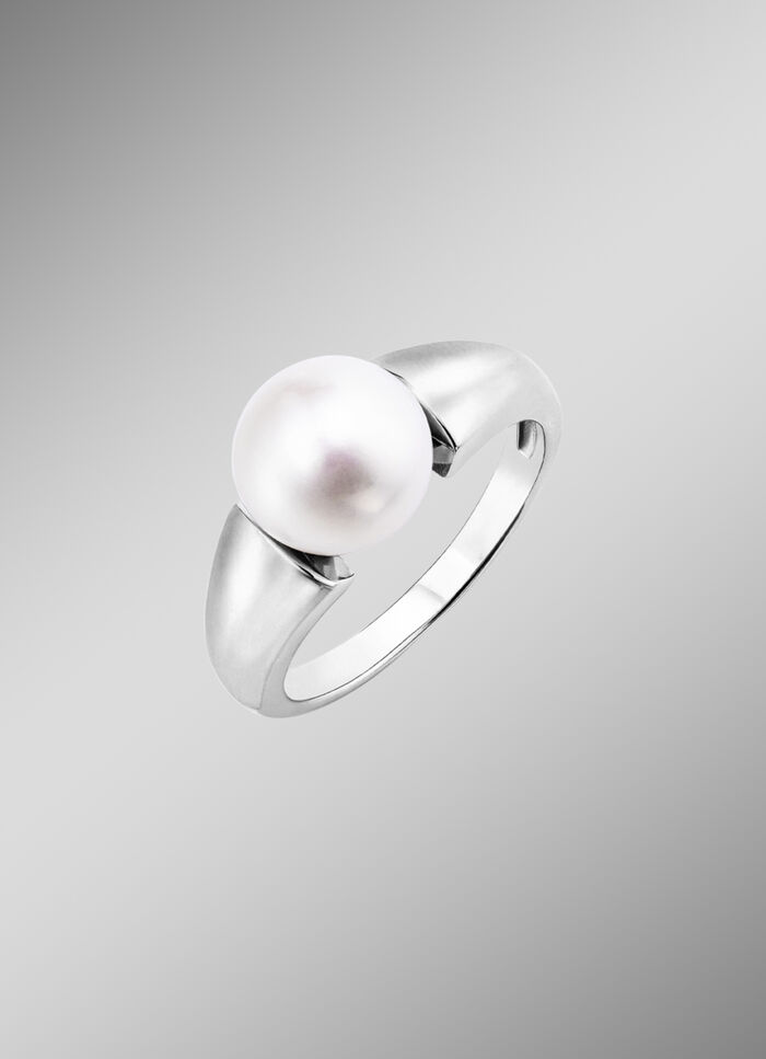 Stilvoller Damenring mit Süsswasser-Zuchtperle 