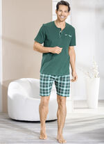 Dreiteiliges Shorty mit Knopfleiste und Brusttasche 