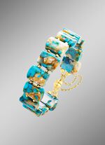 Armband mit beh. T&uuml;rkis und beh. Perlmutt 