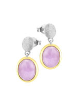 Ohrstecker in Bicolor mit Milky-Kunzit 