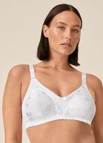 Naturana Minimizer-BH mit dezent gl&auml;nzendem Floraldruck WEISS