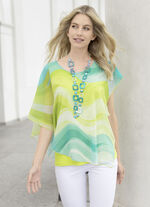 Poncho-Tunika aus Chiffon 