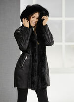 Longjacke mit Kroko-Dessin 