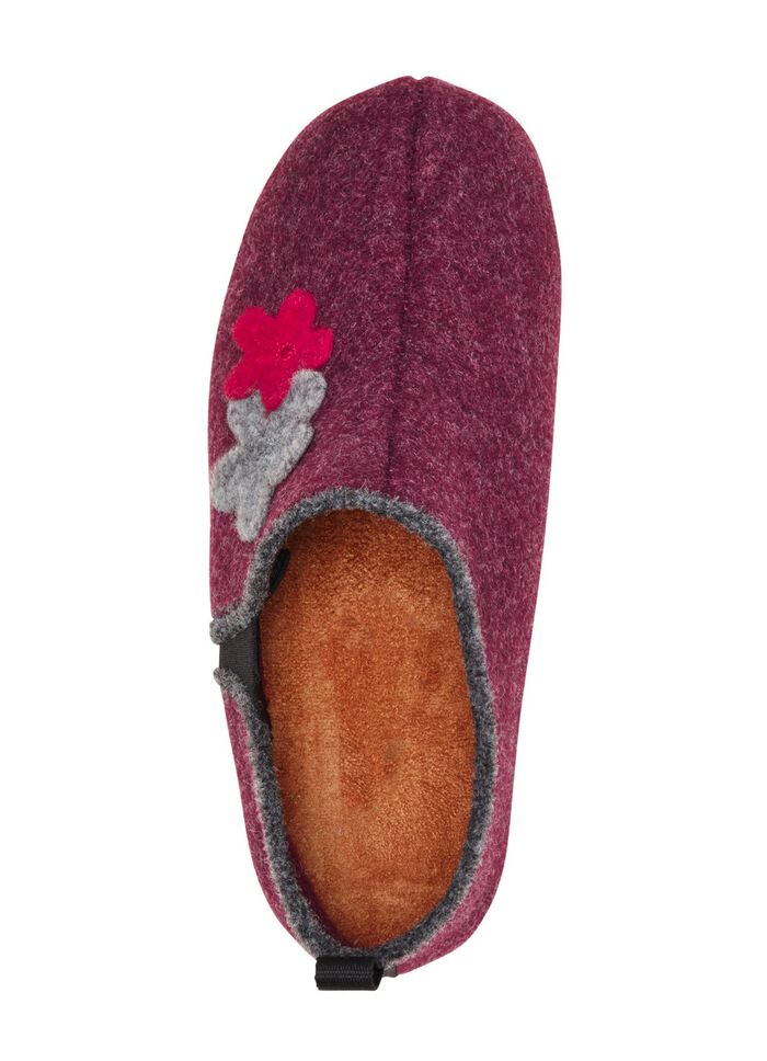 Laurina Hausschuh mit kontrastfarbener Applikation BORDEAUX